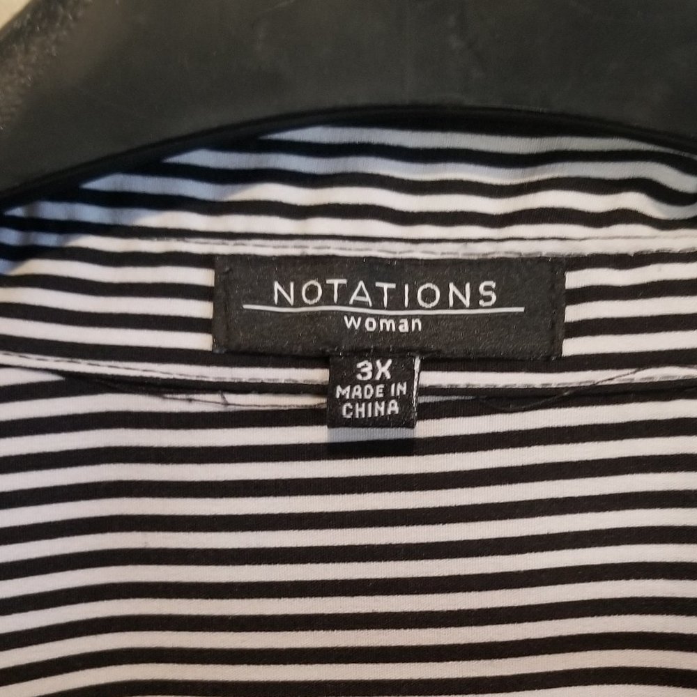 Notations Plus Size Button Front 2 Pocket Blouse - image 2